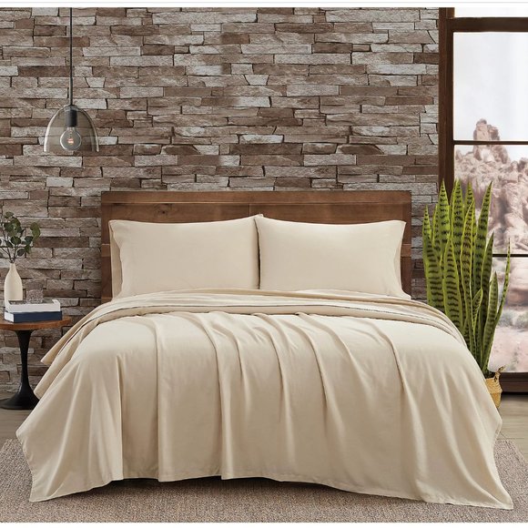 FRYE Linen Cotton Blend Beige TWIN Sheet Set 3PC - Picture 7 of 8